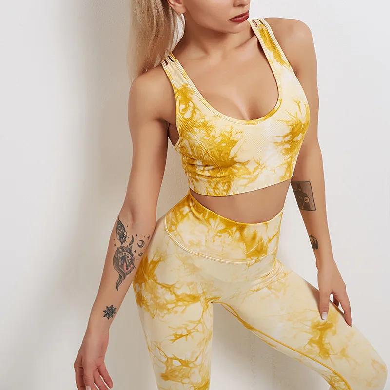 Tie Dye Seamless Leggings Women Fitness Push Up Booty Lifting Workout Pants Gym