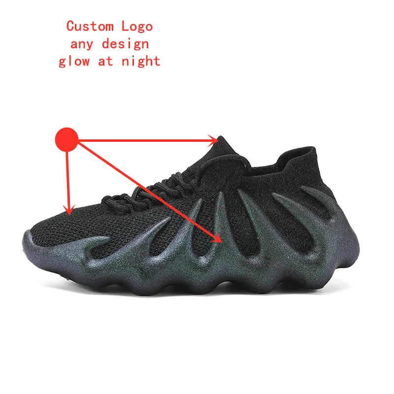 Custom Fashion Style Breathable Casual yeezy 450 walk style sock shoes sneaker white running shoe men