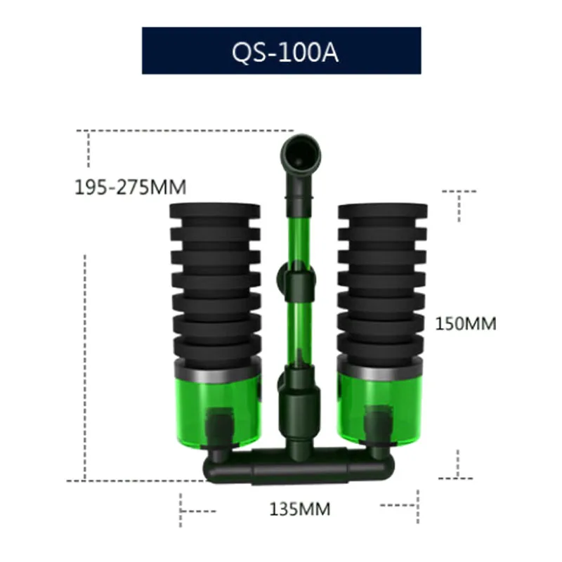 Aquarium Qian Rui double-headed biochemical sponge filter, with filter material