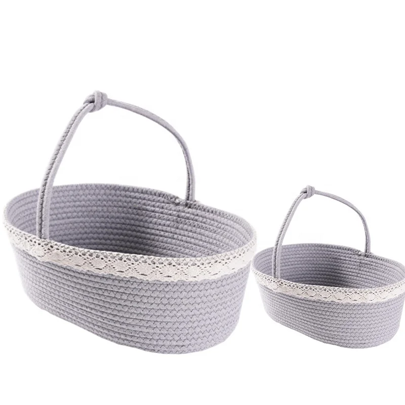 Eco Friendly Paper Rope Storage Basket Custom Round Corn Rope Woven Rope Basket