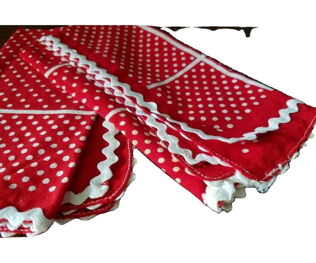Vintage Polka-Dot Napkins or  Woven of 100% cotton yarn to  machine wash all color