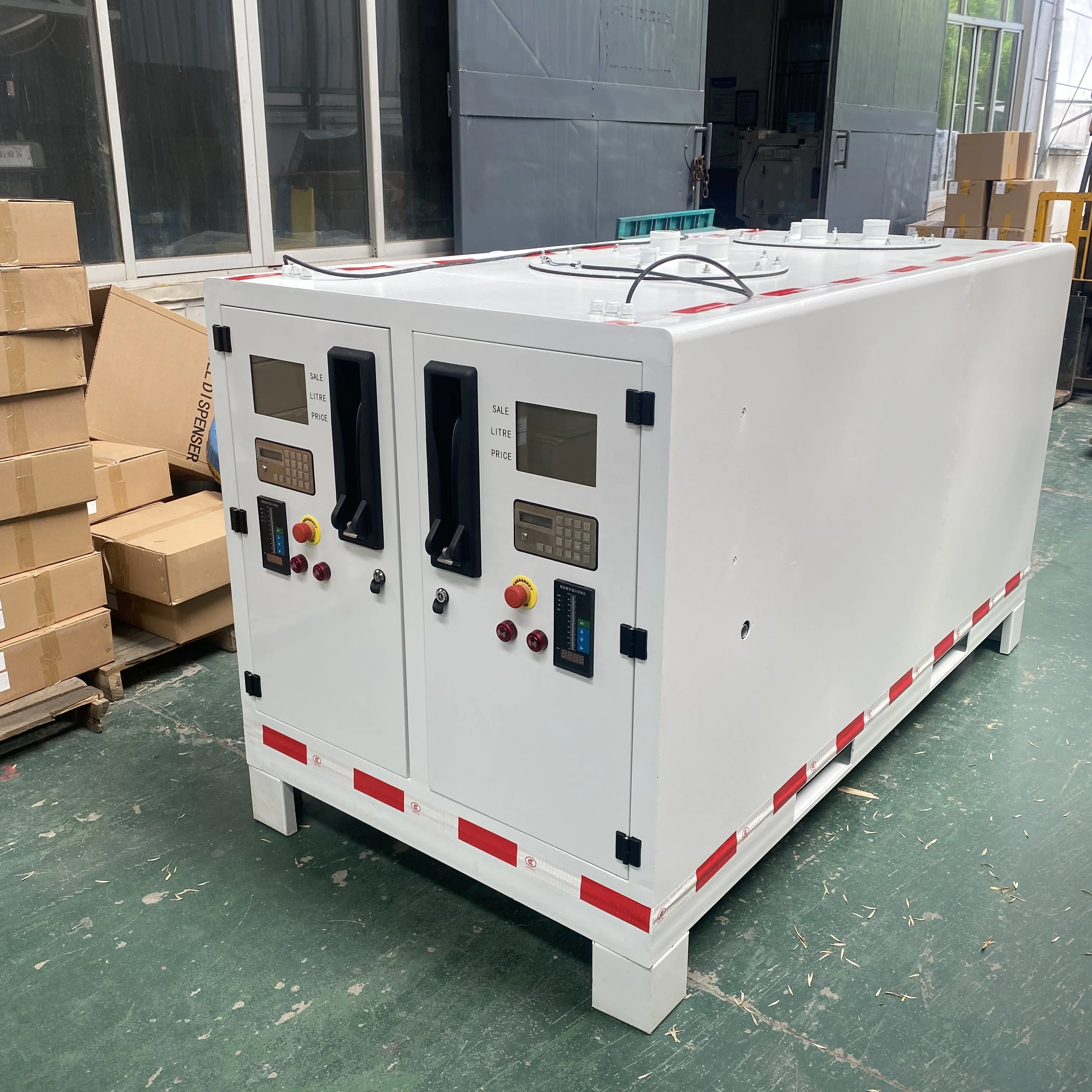 1000L Mini  petrol station with fuel pumps power can be DC 12V/24V AC 220V