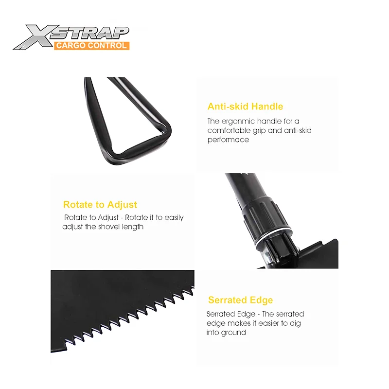 XSTRAP Manufacture High Quality Foldable Small Spade Multi Function Car Camping Survival Mini Folding Military