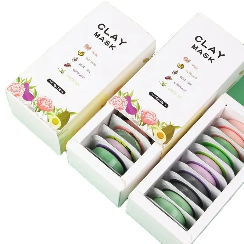 Organic Clay -Mask Kit Private Label Turmeric Green Tea Pink Rose Face Mud Facial for Acne Skin