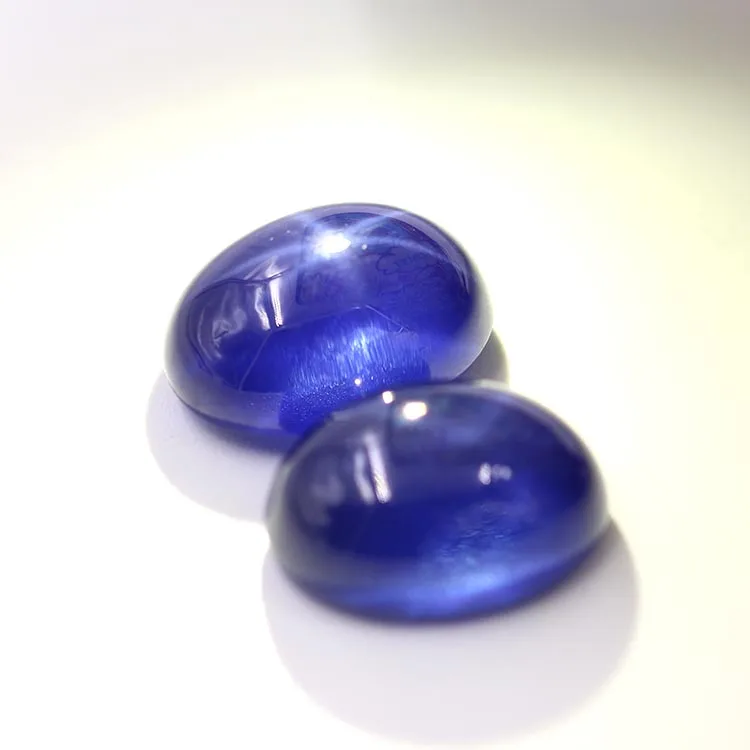 Blue Stone Lab Created Star Sapphire Oval Cut Synthetic Loose