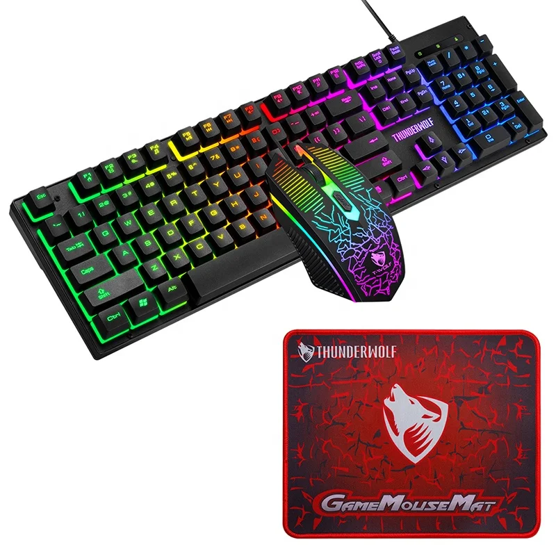 Gamer Glowing Game Keyboard Mouse Computer Mechanical Feel Backlight Gaming Keyboard Mouse Combo For Home Office