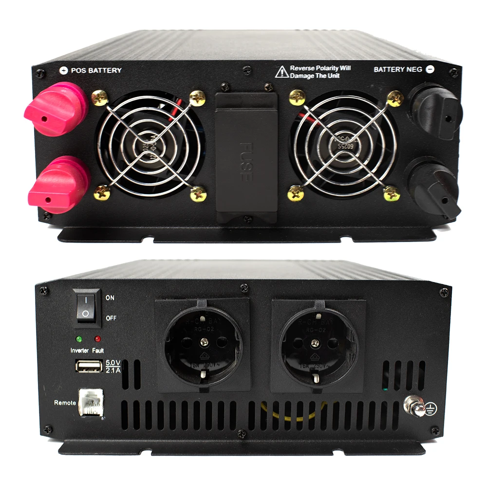 2000 Watt Pure Sine Wave Solar Power Sinus Inverter Inversor 2KW 12V 24V 48V DC To AC 110V 220V 230V CE NOM