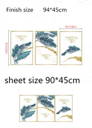 Tropical Ba dark green banana leaf photo frame wall sticker living room bedroom decoration self-adhesive painting
