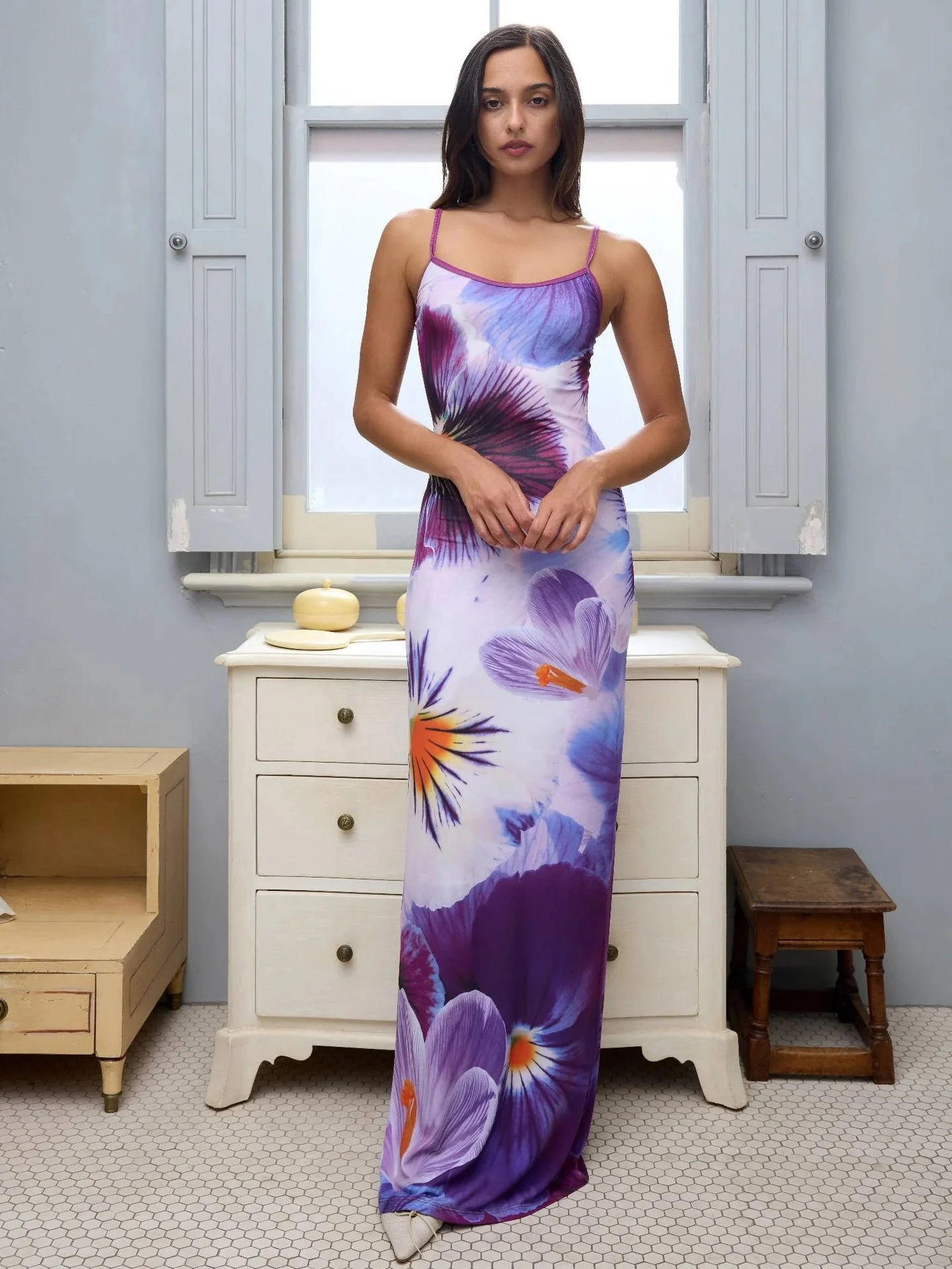 King Mcgreen star Fashion halter sleeveless dress sexy print maxi dresses for women