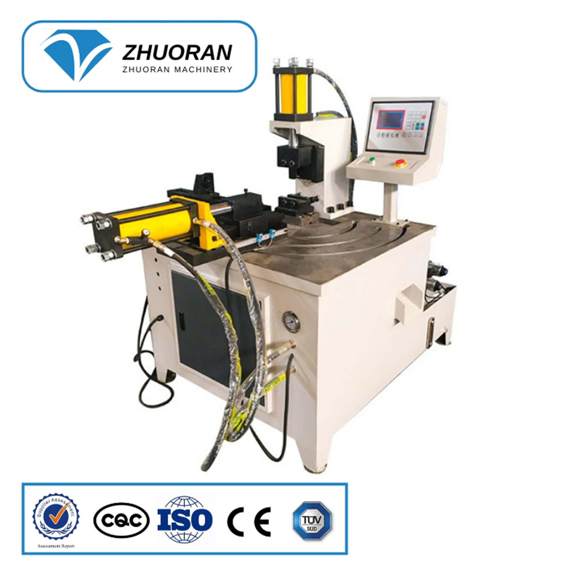 2021 ZhuoRan CH60NC hydraulic aluminum copper stainless steel square tube pipe arc punching machine