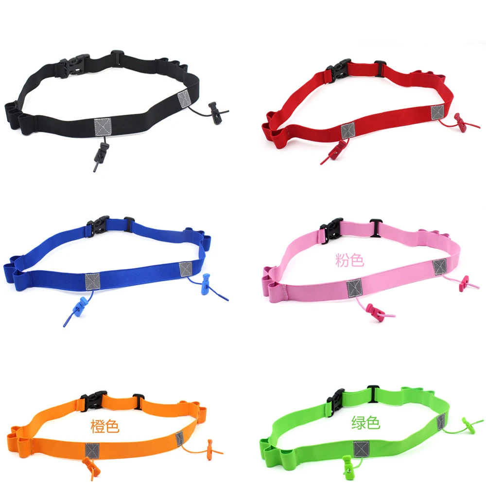 Custom Logo Triathlon Race Marathon Belt BIB Holder Race Number Belt With 6 Energy Gel Loops