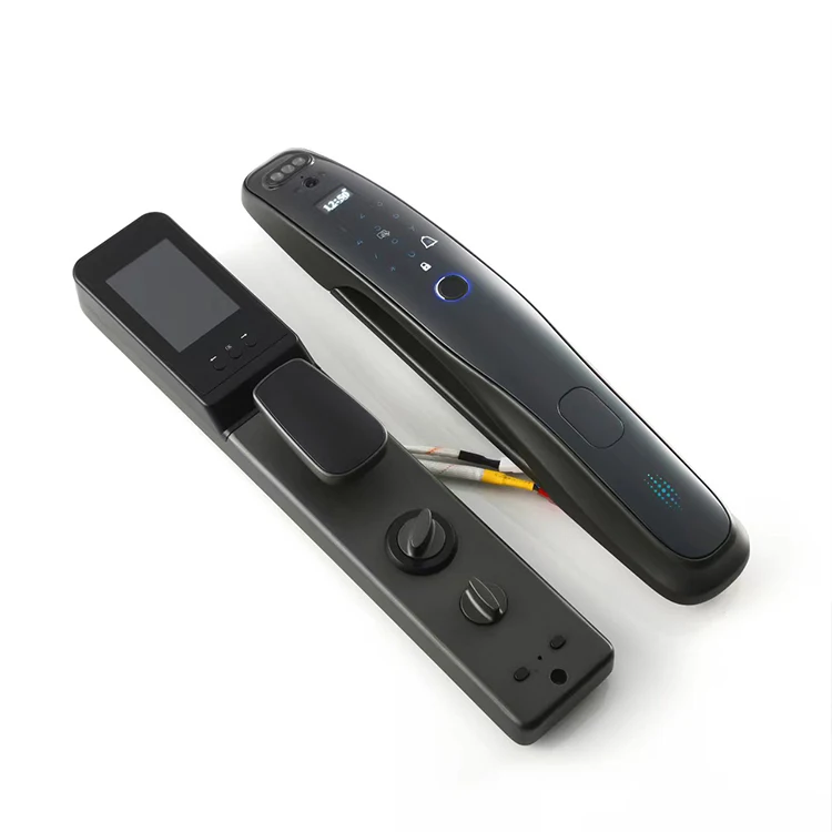 tuya main door smart key lock mortise latch for front electric doors handle with fingerprint camera face locks & keys for home