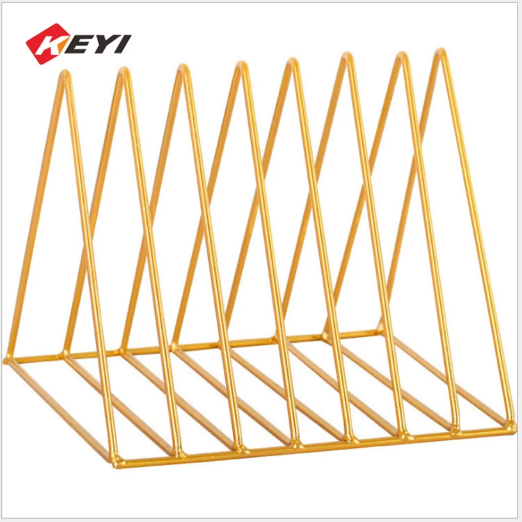 Customized Metal Record Storage Display Racks Bracket Triangle Square Record Iron Wire Display Stands