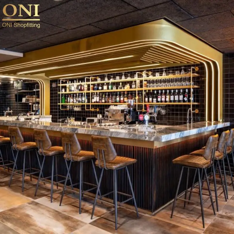Магазин популярный коммерческий дизайн интерьера винный бар ресторанная витрина Современная барная стойка