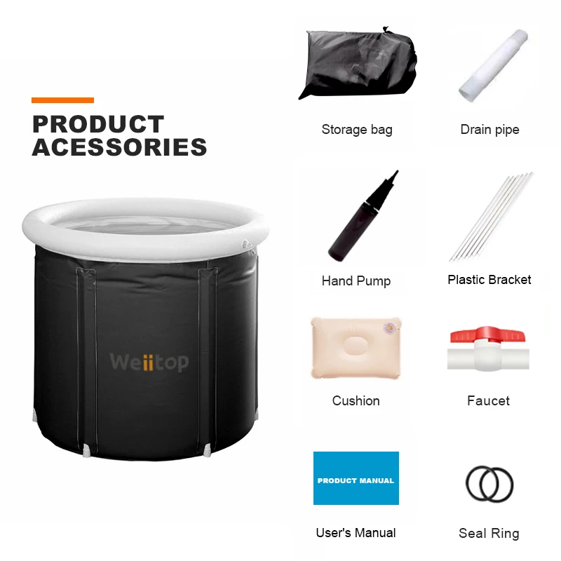 Hot Sale Portable Foldable Pvc Inflatable Ice Bath Soaking Bathtub For Adults