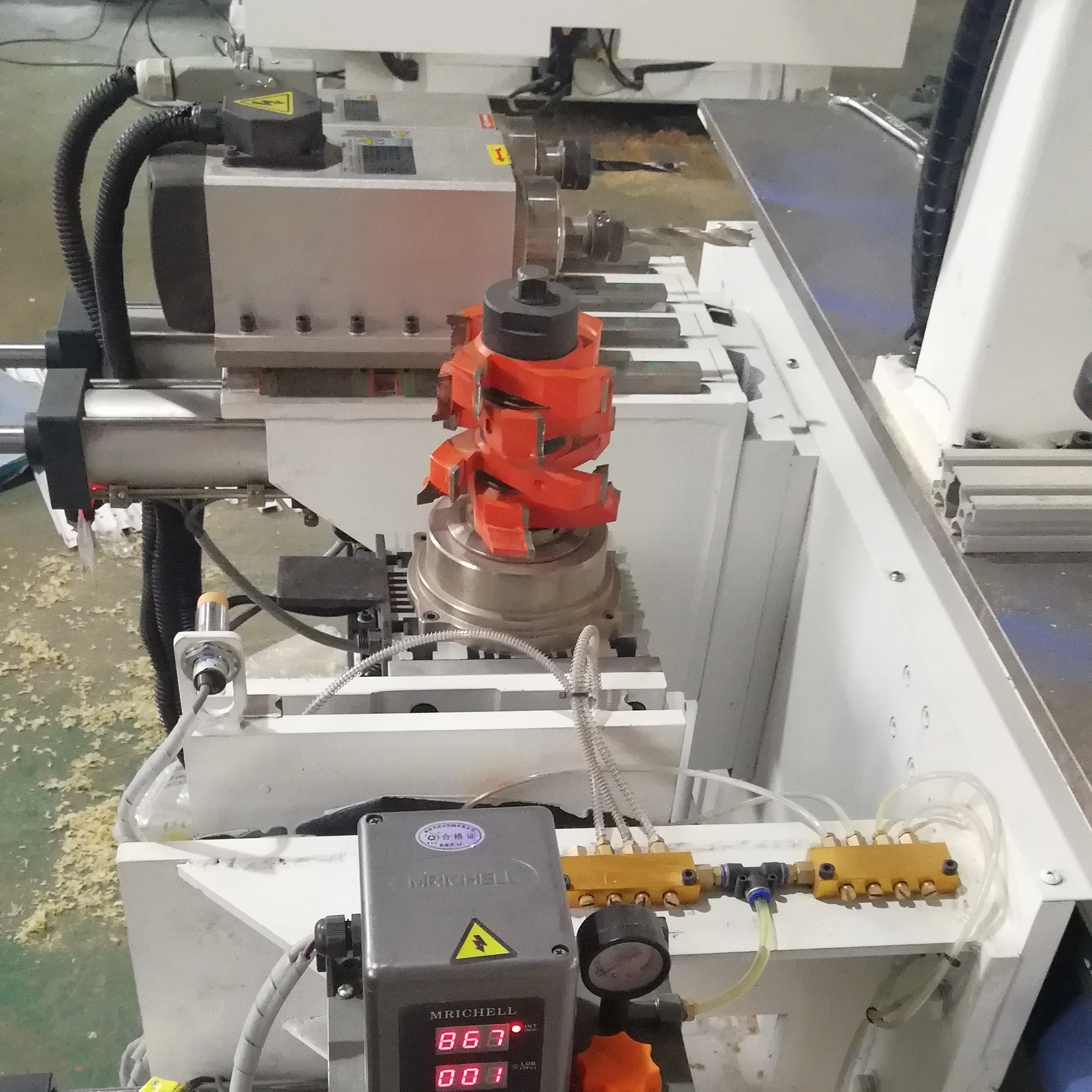 
CNC wood door stile drilling and milling shape machine 