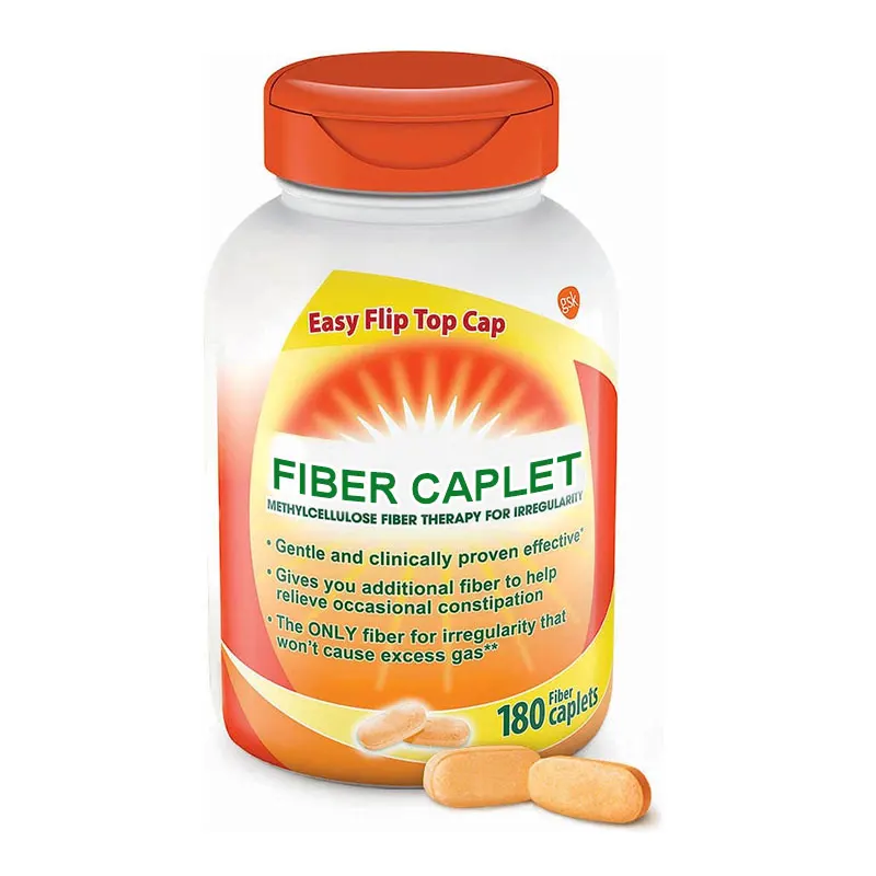 Fiber Therapy Caplets capsule tablet for Irregularity, Easy to Swallow Methylcellulose caplets , 180 Count