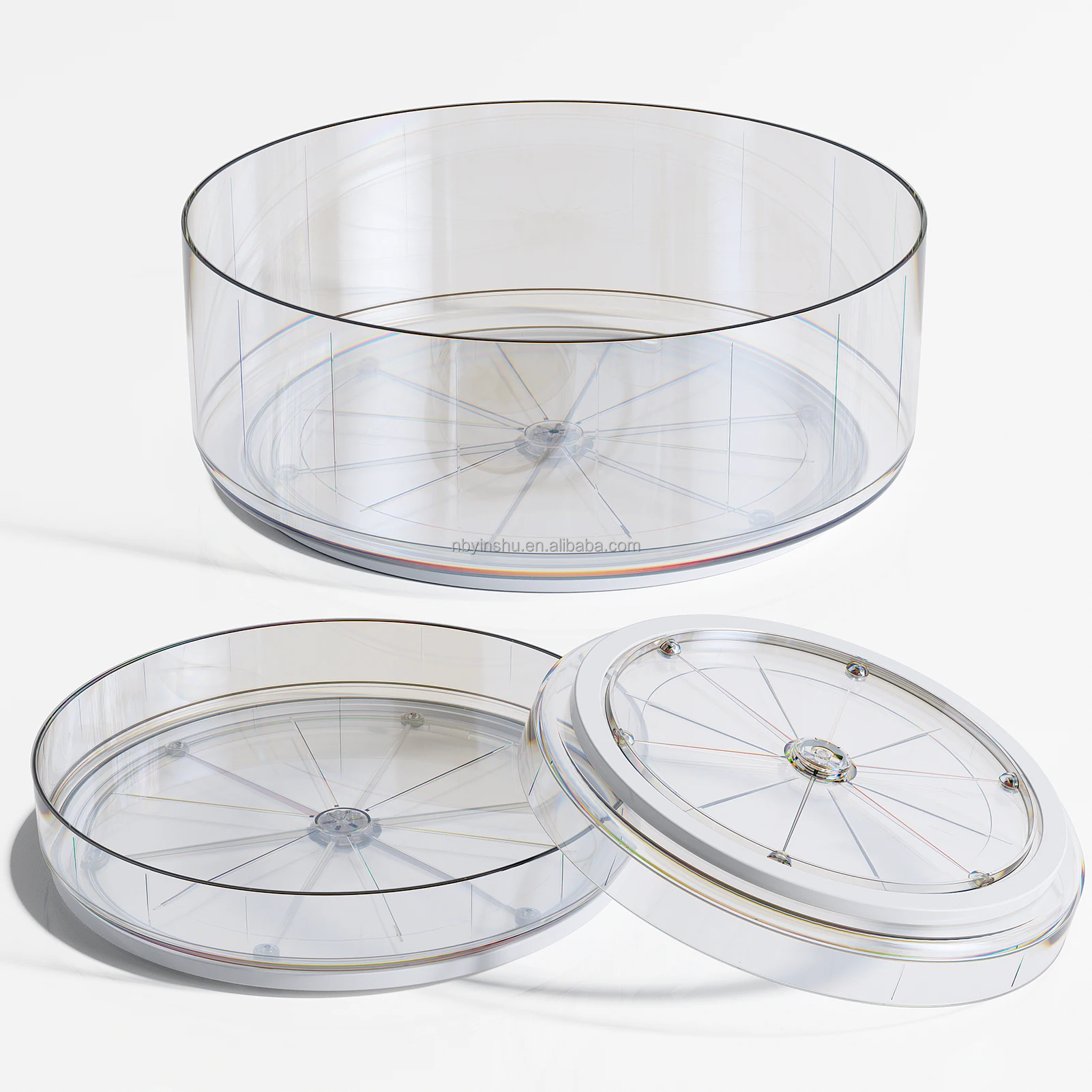Cupboard Table Spin Organizer Transparency Safety Collection Container 360 Multifunctional Storage Vessel
