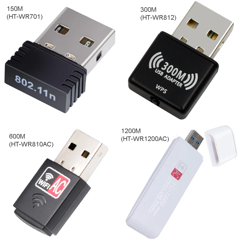 usb wifi adapter wholesale  receiver 150M/300M/600M1200Mbps 802.11n   ethernet adapter wifi dongles  wifi card for laptop