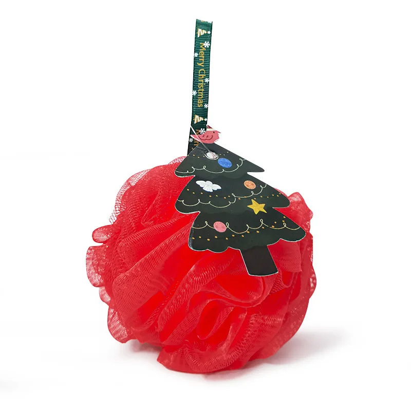 New Christmas Series Shower Ball Bubble Net Bath Flower Mesh Loofah Rubbing Bath Towel Holiday Gift Wholesale