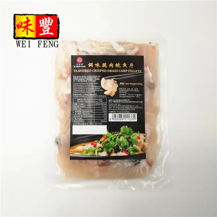 HACCP Certificate Precooked Food 225g Flavored Crisped Tilapia Fillets Frozen Sliced Fish