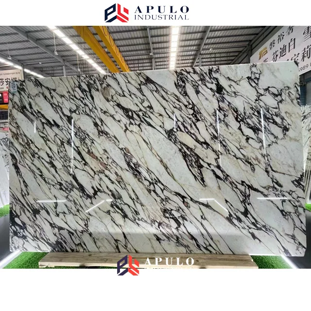 Luxury Calacatta Viola White Marble with Purple Vein Slabs For Kitchen Countertop And Bathroom