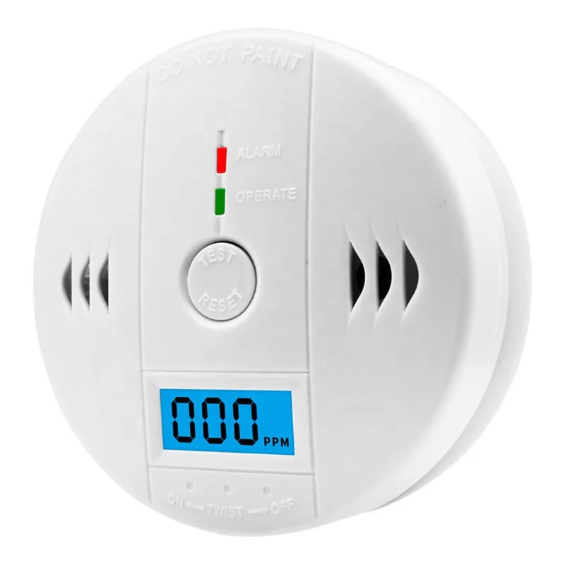 CO Carbon Monoxide Alarm LCD Display Battery Operated Carbon Monoxide Detector