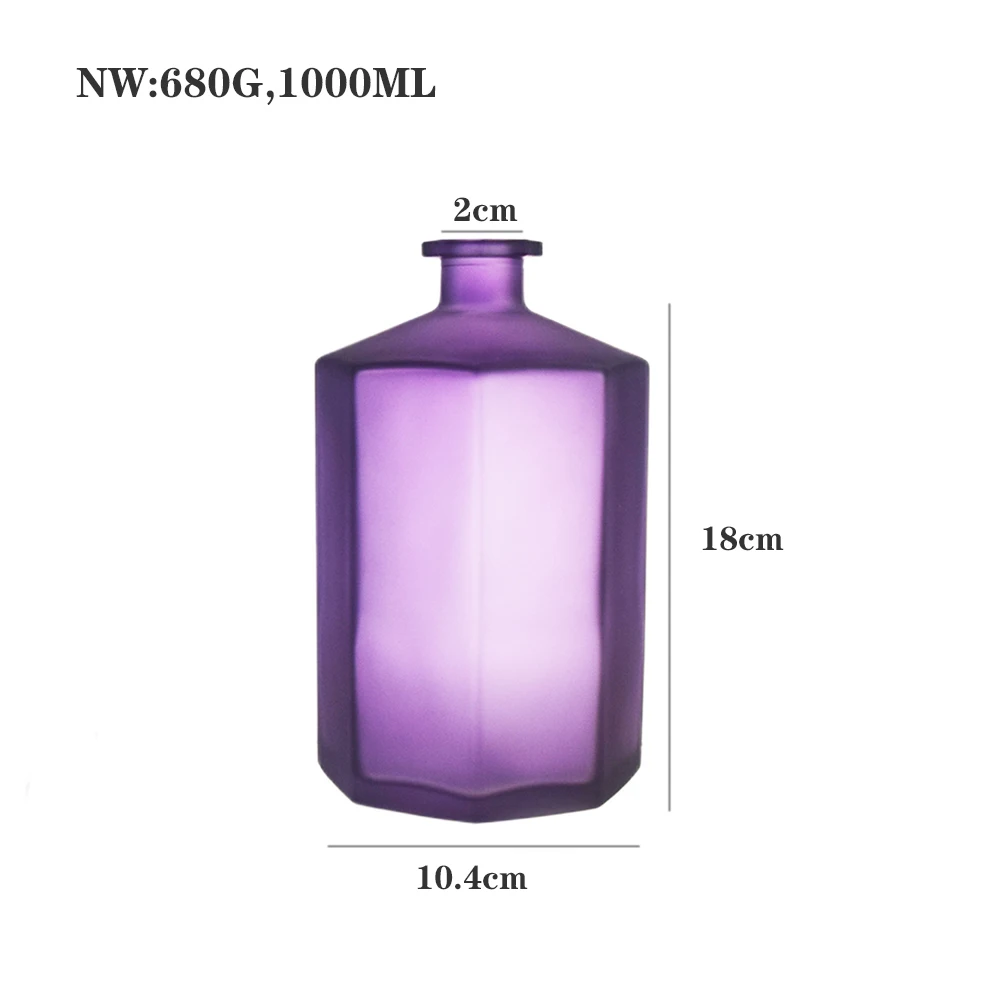 1000ml 5000ml dr vranjes frosted Purple Large reed diffuser bottle marble and box packaging for room 1L