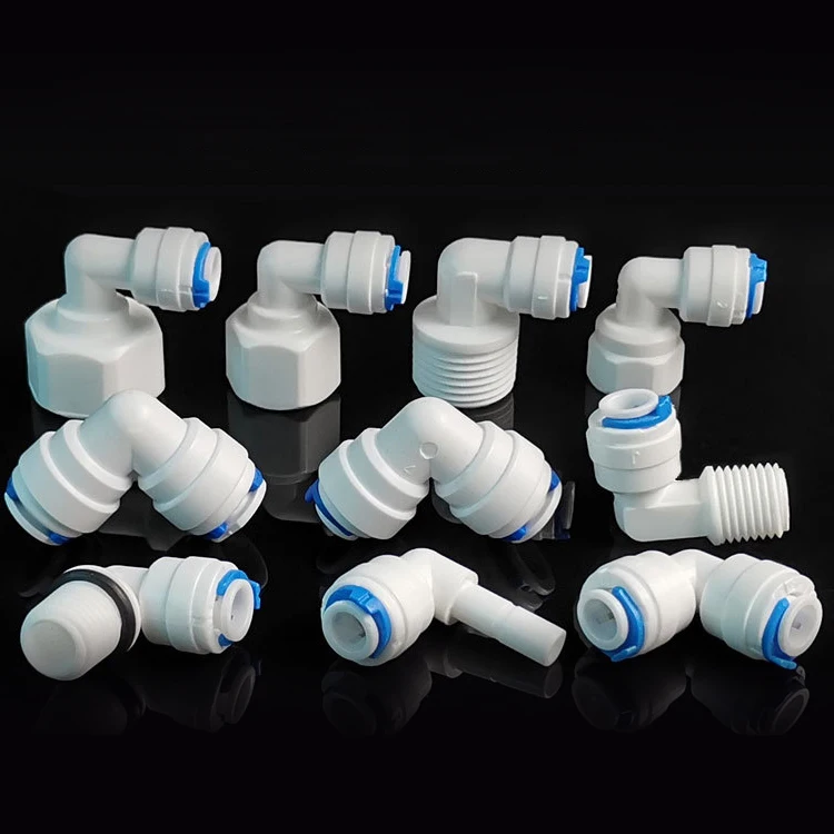RO fittings 1/4 3/8 1/2 Elbow Quick Connectors QC Union Push In to Connect Elbow quick Connect fittings