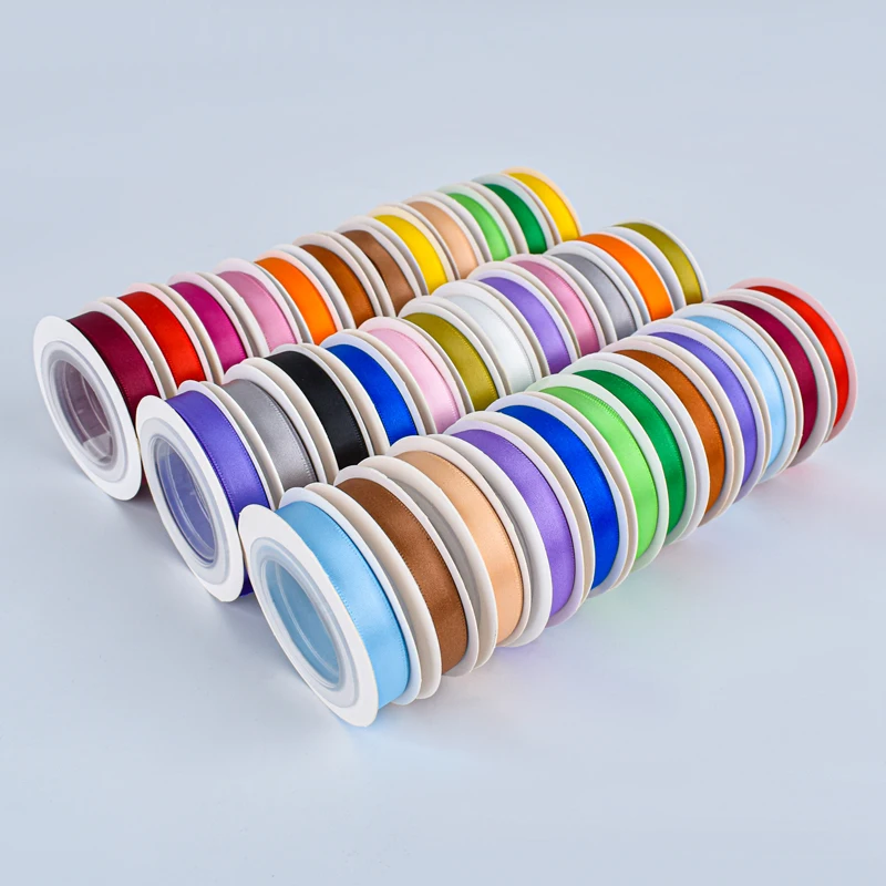 ( 5 meters/ roll)Wholesale Custom 5 meters ribbon roll Small 10mm 16mm Double Single Face Gift Ribbons Satin ribbon