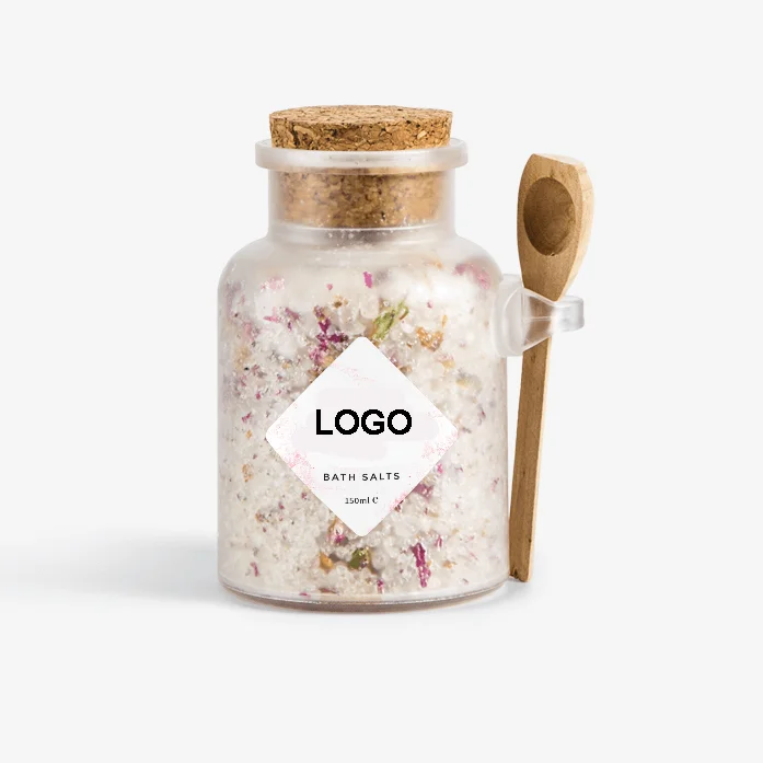 OEM Private Label Mini Jar Container Spa Luxury Natural Organic Lavender Dead Sea Salt Crystal Pink Himalayan Epsom Bath Salt