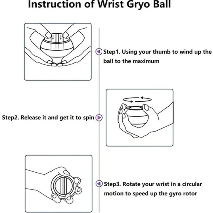 Wholesales Wrist Trainer Ball Custom Logo Printed No Led Wrist Gyro Ball For Hand Exercise
