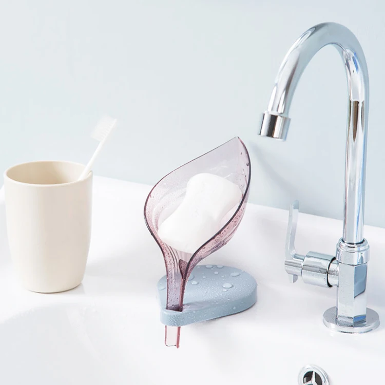 Bathroom Household Storage Soap Box Shower Leaf Shape Soap Box Dish Storage Plate Tray Holder