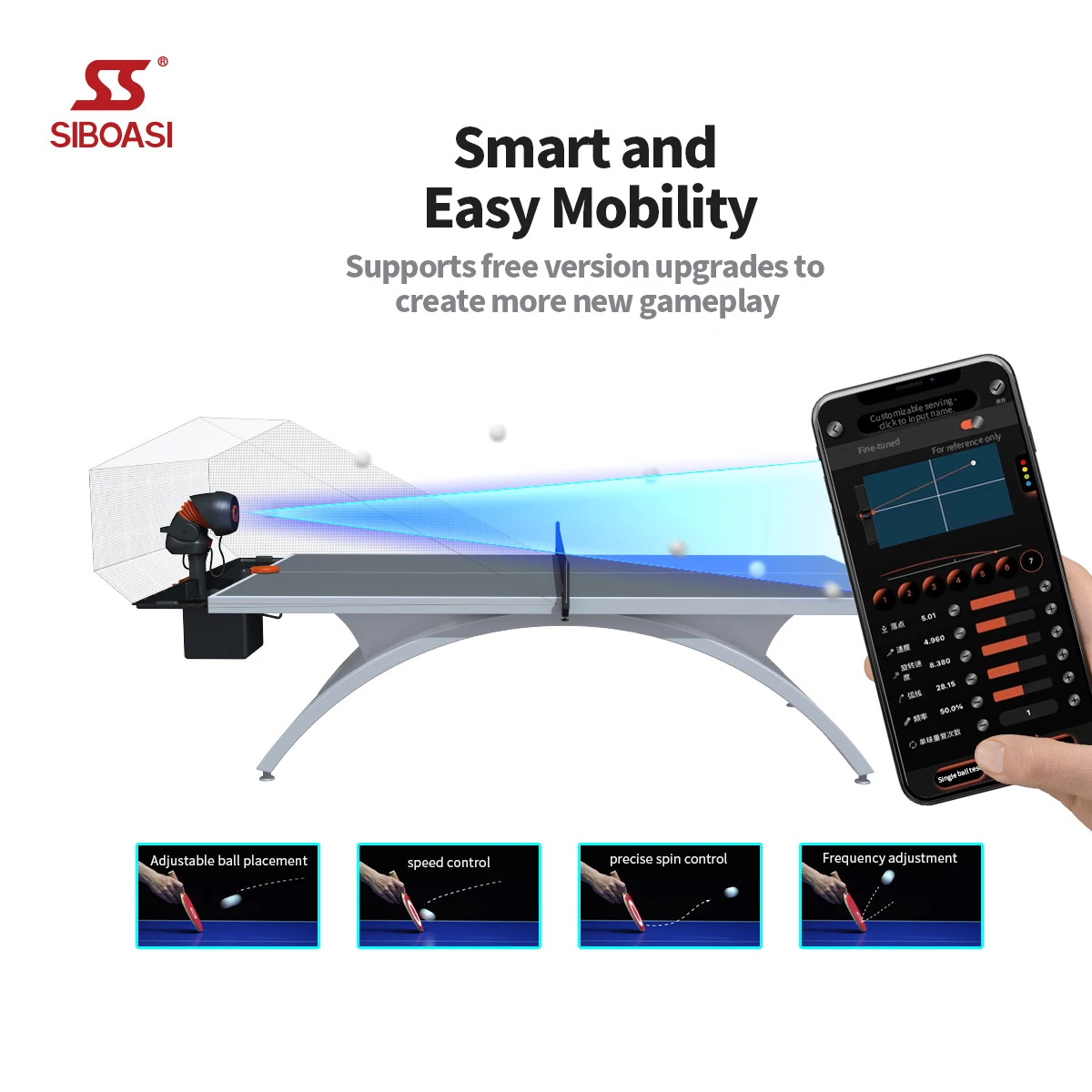 Новый Профессиональный сервировочный станок для пинг-понга SIBOASI SS P2300 настольный автоматический тренировочный робот настольного тенниса
