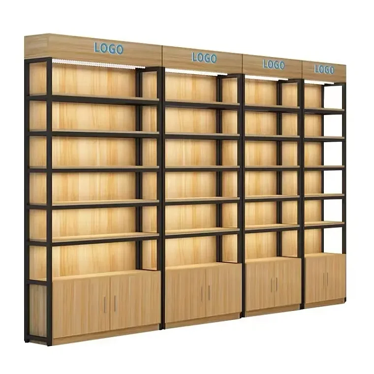 Customized supermarket grocery display racks convenience store multi level shelf