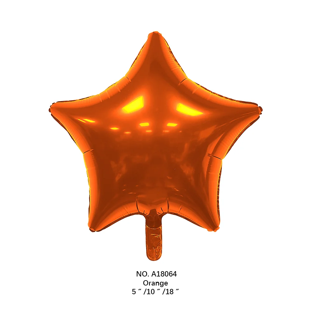 New Soild Color 18 Inch Star Foil Balloons Factory Direct Event Party Decoration 18 Inch Five-pointed Star Aluminum Foil Balloon