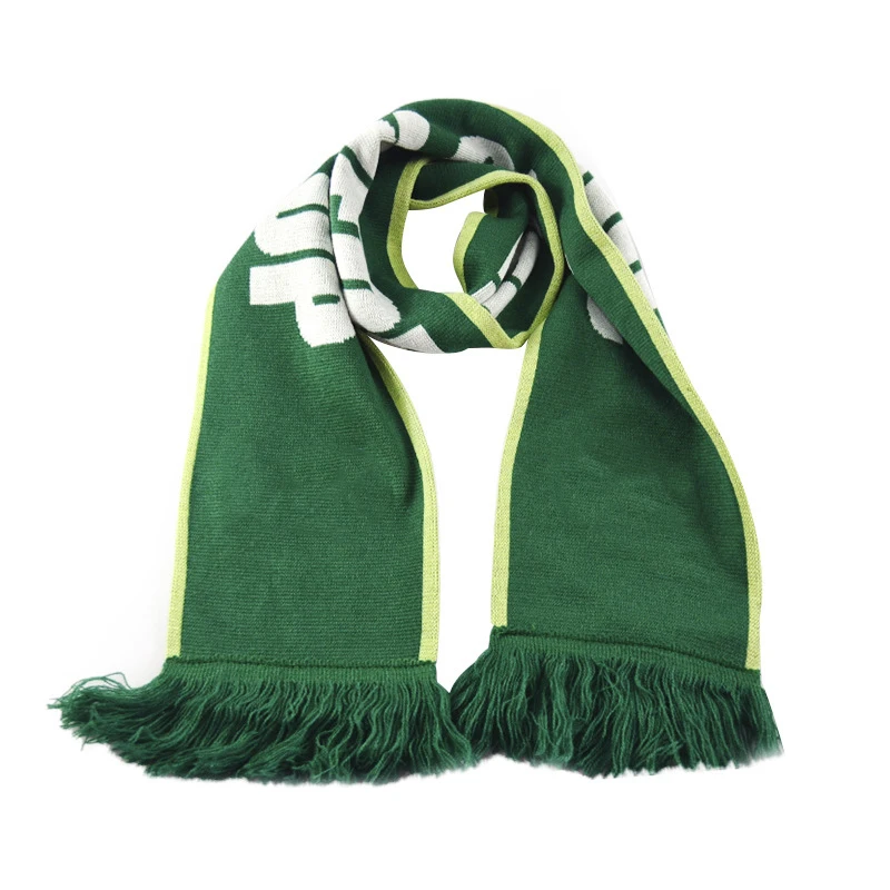 Cheap Acrylic Soccer Club Scarf Jacquard Logo Knit Football Scarves Scarf Custom