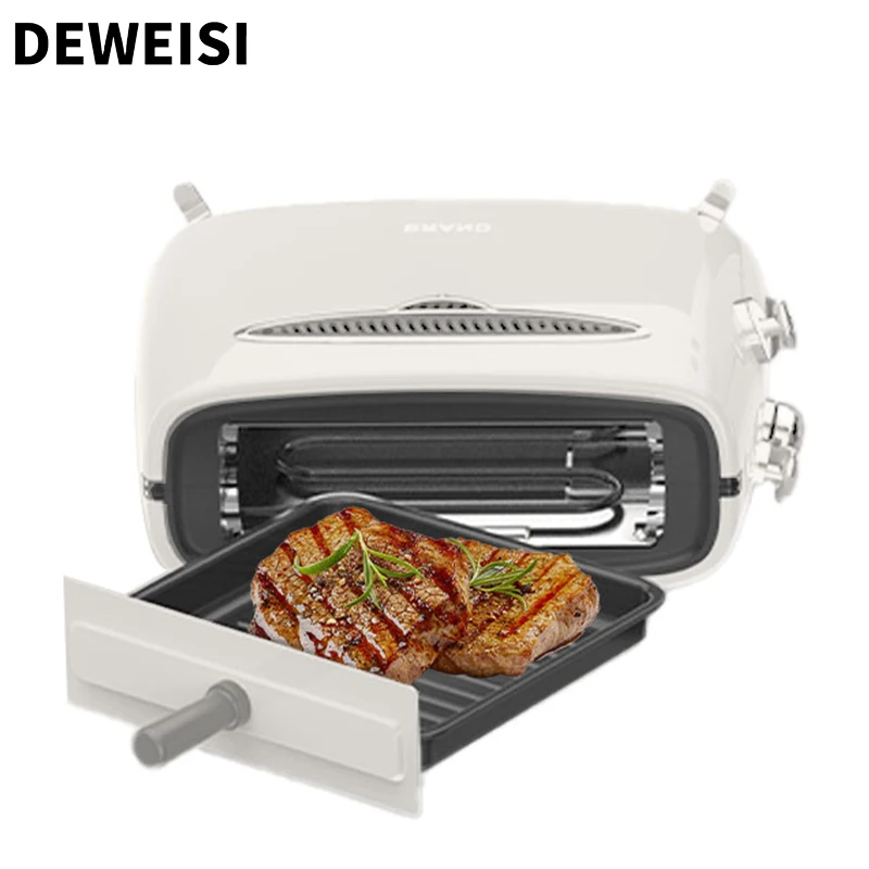 DEWEISI electric indoor grill panini 2 slice extra wide slot toaster with bagel defrost settings selector toast boost auto