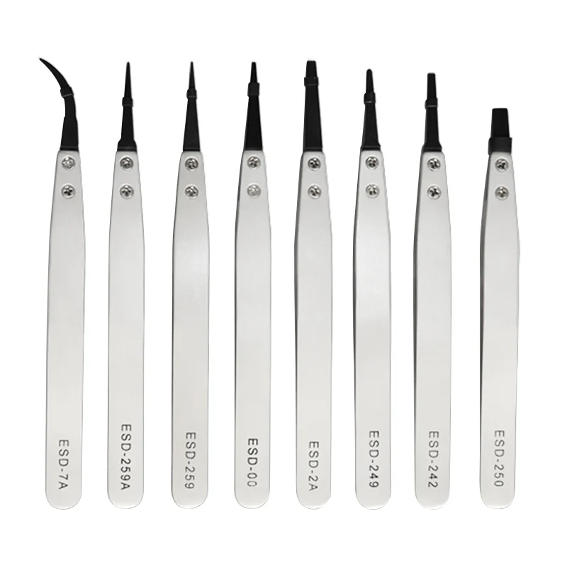 2021 High Precision Light Weight  Antistatic Esd Tweezers Esd Plastic Tweezers