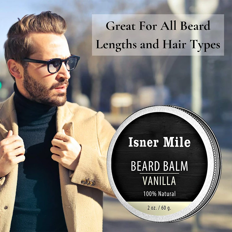 Beard Balm for Men Leave in Beard Conditioner Scented Made with Natural Organic Beard Butter Strengthens Softens Mustaches
