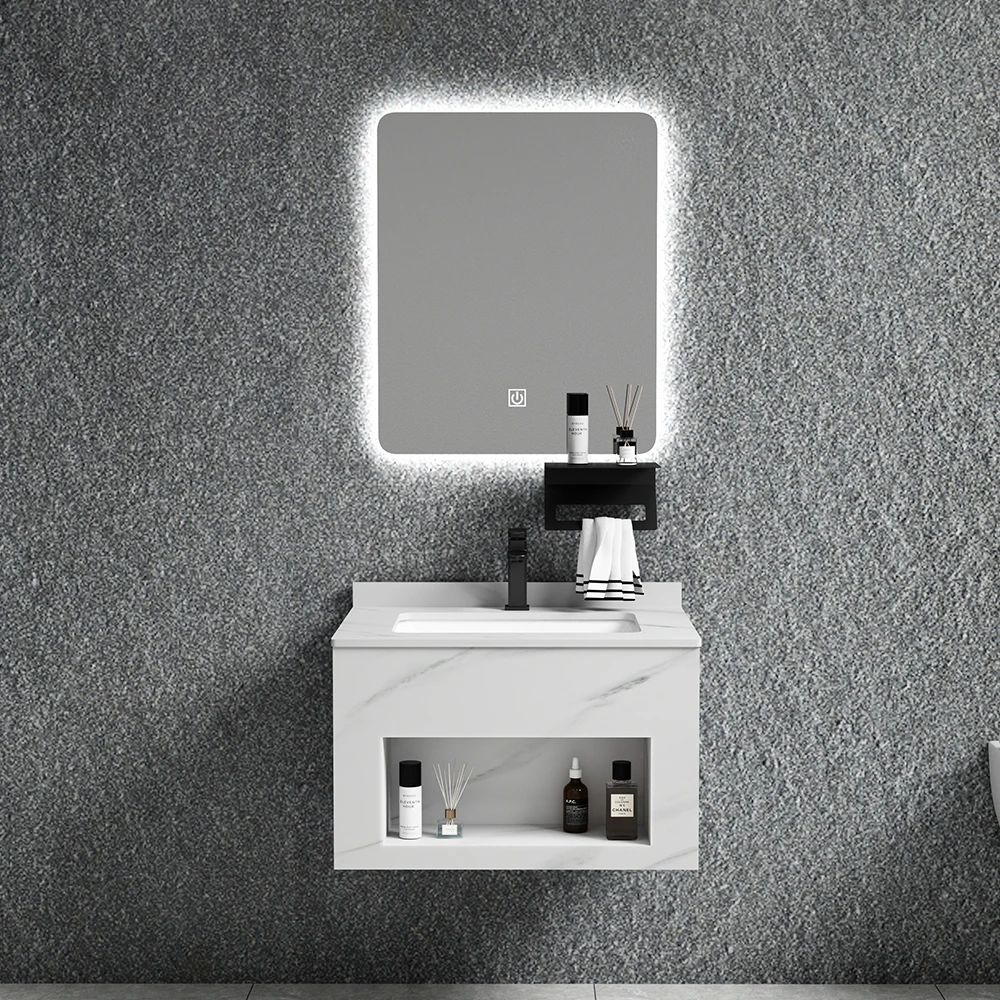 Modern minimalist style New design Bathroom Cabinets Vanity with led mirror
