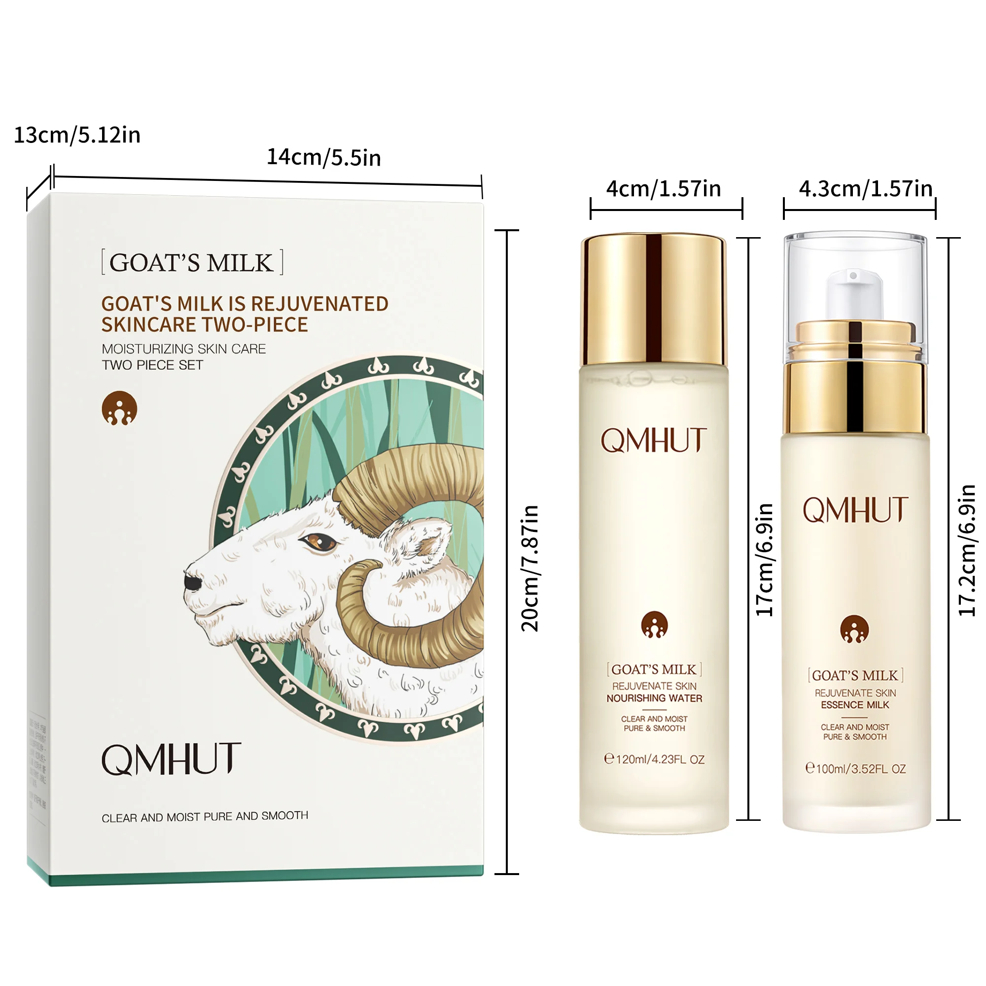 Oem Odm Moisturizing Goat Milk Serum Toner Firming Repairing  2 Pack Set Skin Care Kit For Travel