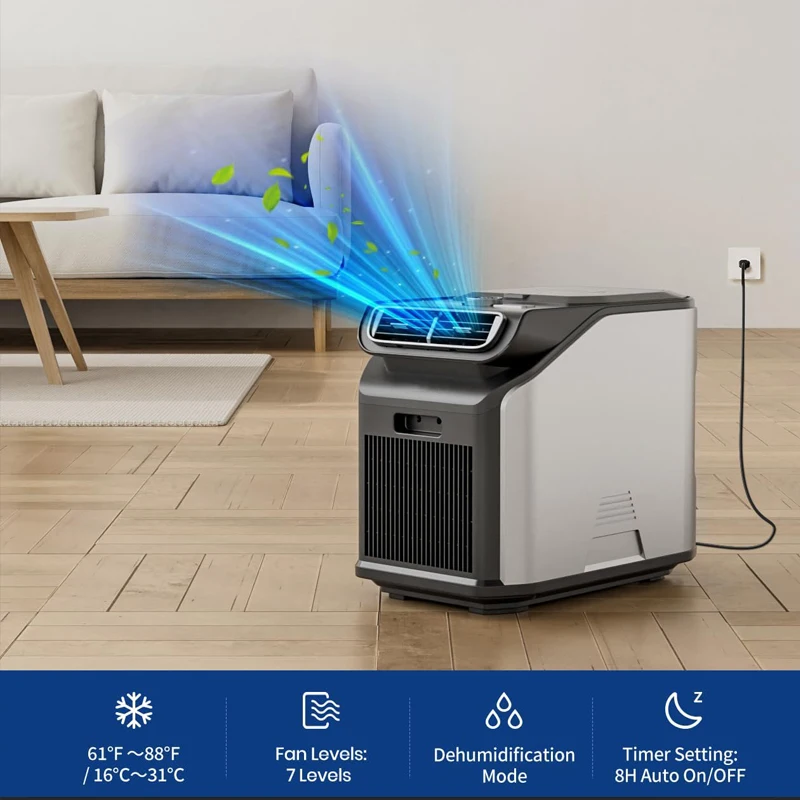 Портативный кондиционер с осушителем 6000BTU быстрым охлаждением и дистанционным управлением