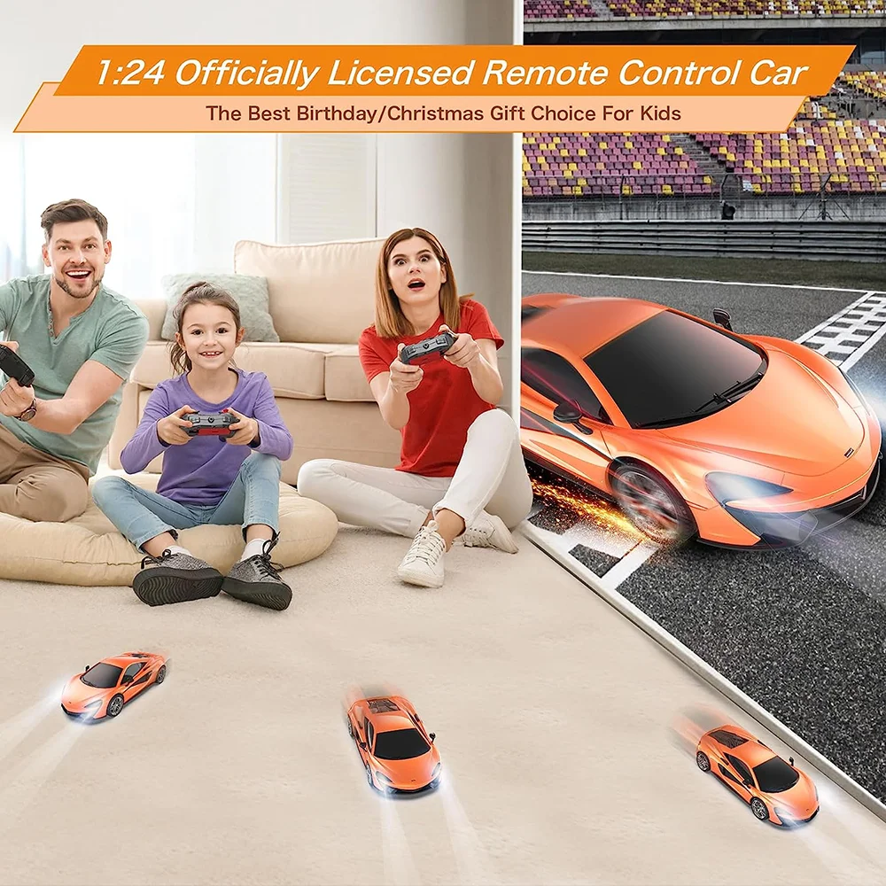 1:24 Scale 2.4G Racing Remote Control Model Vehicle Mclaren 570s Official Licensed Kids Toy RC Sport Car Hobby w/ Headlight
