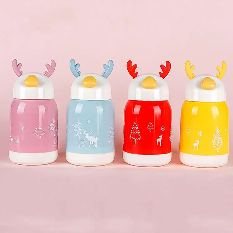 New antler glass water cup celebration activities gifts cup daily necessities plastic enclosure creative bottle for children