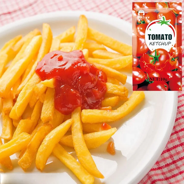 Fried Potatoes Dipping Seasoning Sauce Fast Food Hamburg Condiment 10 g Sachets Packaging Tomatoes Paste Tomato Ketchup Sachets