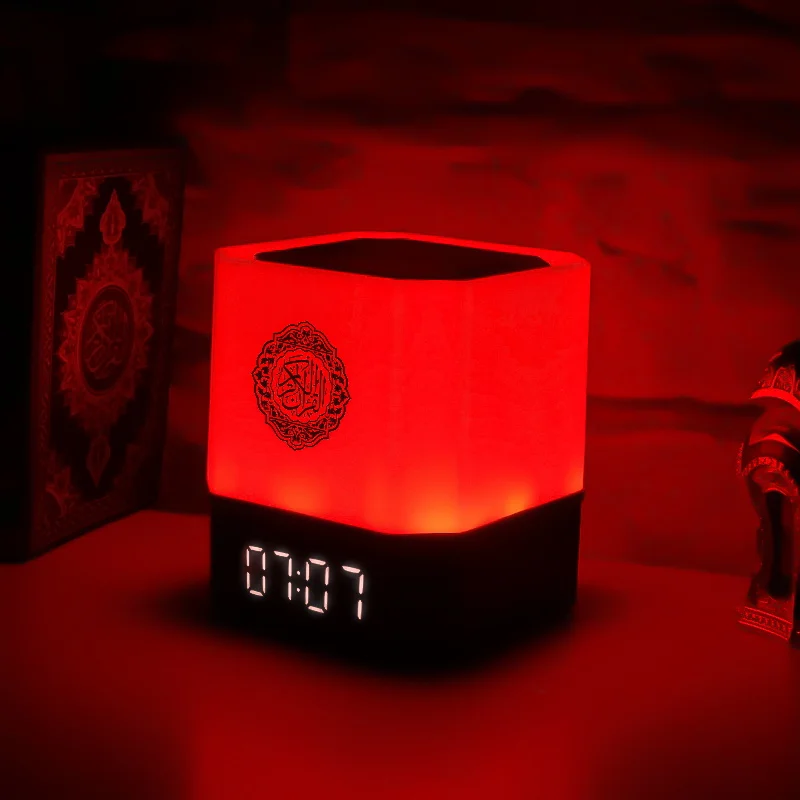 QB303 islamic gift set desktop shia azan clock led table lamp quran speaker