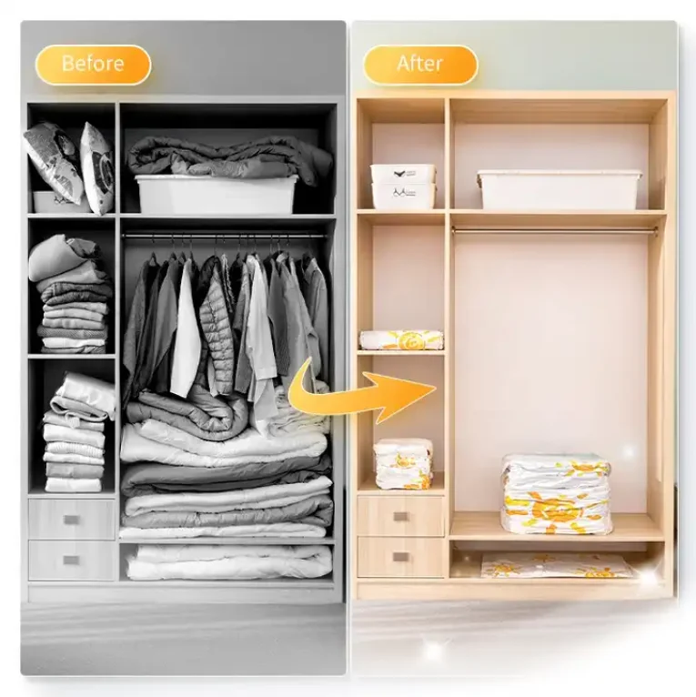 TAILI PA+PE Strong Dustproof Waterproof Vacuum Storage Bags For Clothes Travel Hand Roll Up Vacuum Bags With pump