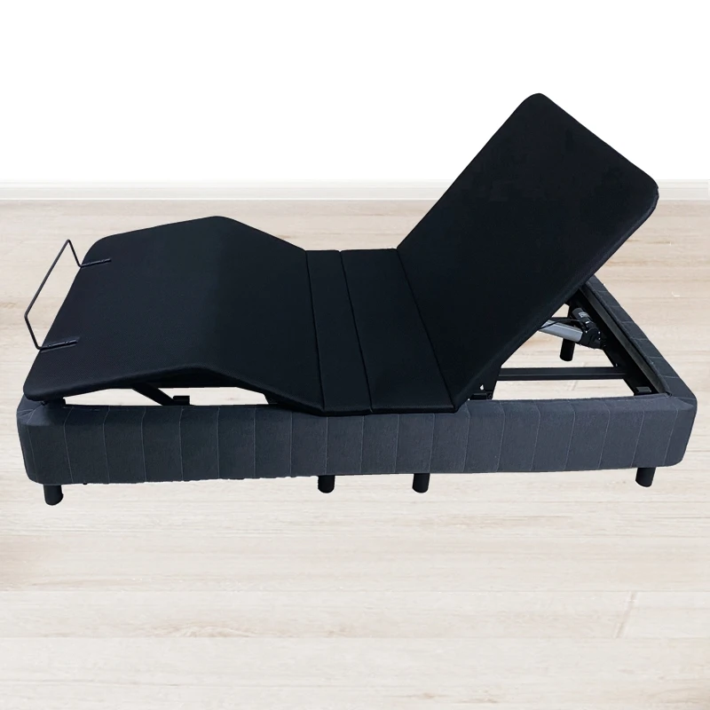 Inclined frame bed mattress only adjustable foundation base with 8 wheels