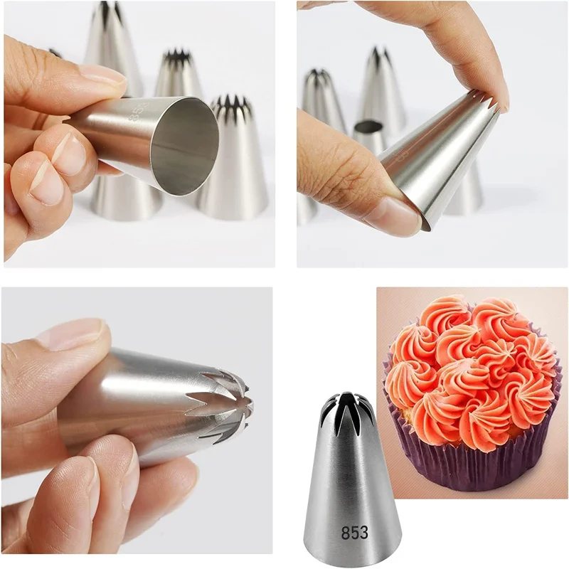 Wholesale Medium 7-Piece Set of Decorating Nozzle Cake Cream Decorating Nozzle 304 Stainless Steel